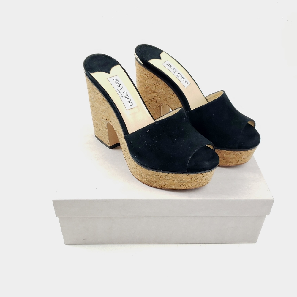 Jimmy Choo Deedee suede platform mules - Picture 15 of 16